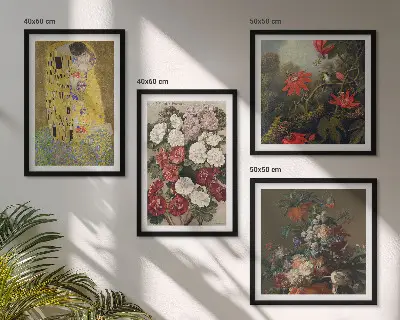 Slika cvijeća na drvetu Klimt set od 4 slike u okviru