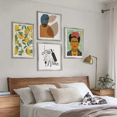 Dekorativni komplet slika za zid Portret Fride s limunovim vinom