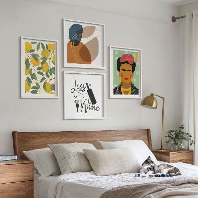 Dekorativni komplet slika za zid Portret Fride s limunovim vinom
