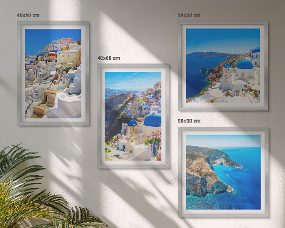 Dekorativni komplet slika za zid Arhitektonski krajolik Oia Santorini Grčka