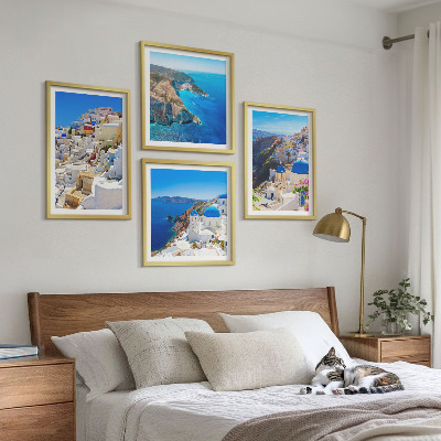 Dekorativni komplet slika za zid Arhitektonski krajolik Oia Santorini Grčka