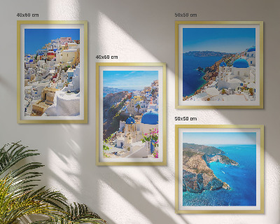 Dekorativni komplet slika za zid Arhitektonski krajolik Oia Santorini Grčka