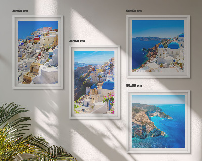 Dekorativni komplet slika za zid Arhitektonski krajolik Oia Santorini Grčka