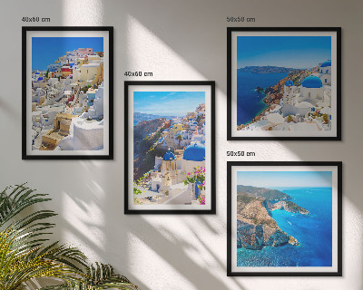 Dekorativni komplet slika za zid Arhitektonski krajolik Oia Santorini Grčka