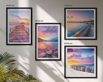 Set 4 slike u okviru Zimski krajolik planine Pier