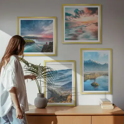 Dekorativni komplet slika za zid motivi planinskih slapova