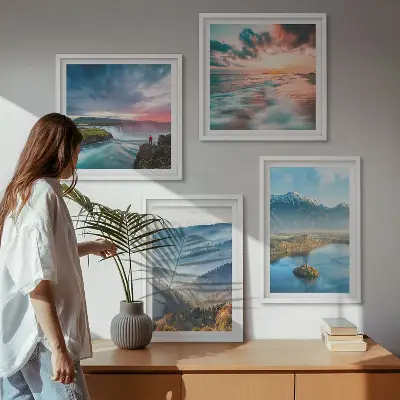 Dekorativni komplet slika za zid motivi planinskih slapova
