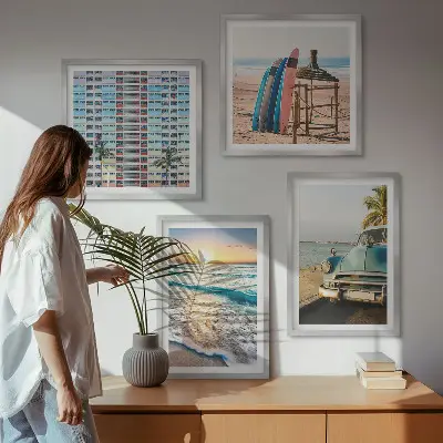 Zalazak sunca u Miamiju set od 4 slike u okviru