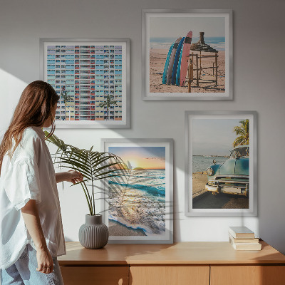 Set 4 slike u okviru Zalazak sunca u Miamiju