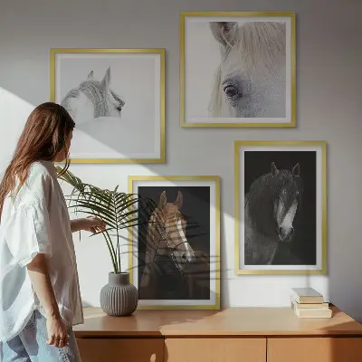 Komplet slika za spavaću sobu portreti konja u koloru