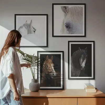 Komplet slika za spavaću sobu portreti konja u koloru