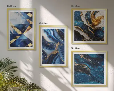 Apstraktni elegantni uzorci set od 4 slike u okviru