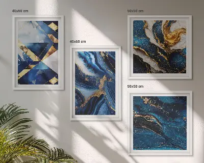 Apstraktni elegantni uzorci set od 4 slike u okviru