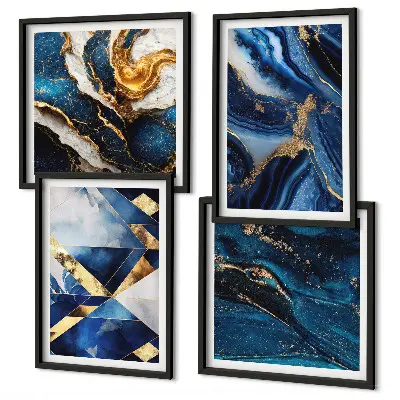 Apstraktni elegantni uzorci set od 4 slike u okviru