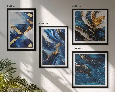 Apstraktni elegantni uzorci set od 4 slike u okviru