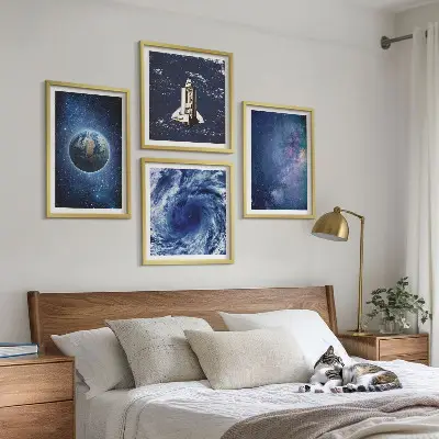 Dekorativni komplet zidnih slika motiv galaksije u svemirskoj oluji