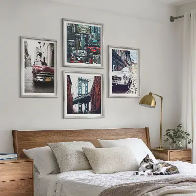 Set od 4 slike u okviru Stari automobili Brooklyn retro motiv
