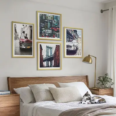 Set od 4 slike u okviru Stari automobili Brooklyn retro motiv