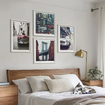 Set od 4 slike u okviru Stari automobili Brooklyn retro motiv