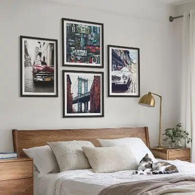 Set od 4 slike u okviru Stari automobili Brooklyn retro motiv