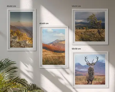 Dekorativni komplet zidnih slika planinski krajolici s motivom jelenje trave