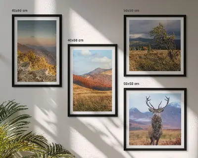 Dekorativni komplet zidnih slika planinski krajolici s motivom jelenje trave
