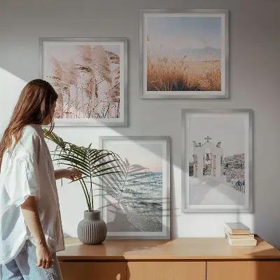 Komplet slika za spavaću sobu motivi biljaka, morskih valova, pogleda i kuća