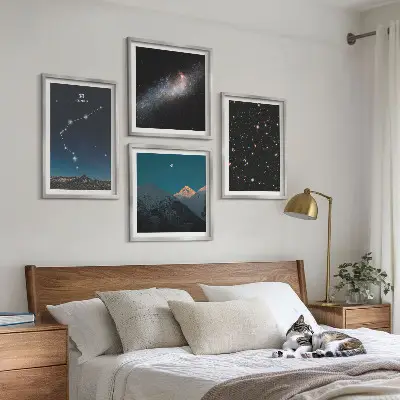 Komplet slika za spavaću sobu galaktički svemir s motivom Vodenjakove planine