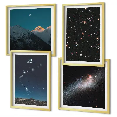 Komplet slika za spavaću sobu galaktički svemir s motivom Vodenjakove planine