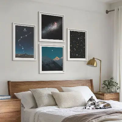 Komplet slika za spavaću sobu galaktički svemir s motivom Vodenjakove planine