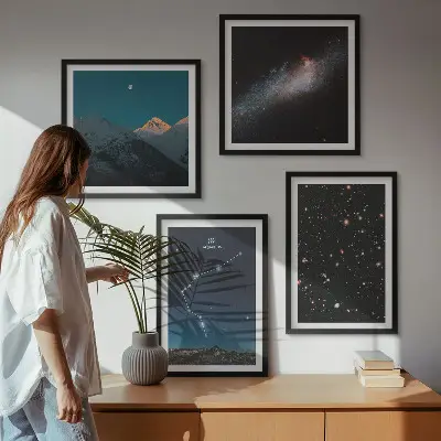Komplet slika za spavaću sobu galaktički svemir s motivom Vodenjakove planine