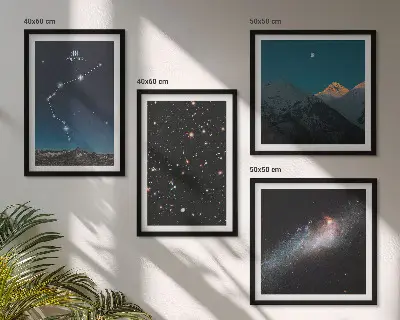 Komplet slika za spavaću sobu galaktički svemir s motivom Vodenjakove planine