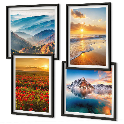Komplet slika za spavaću sobu Krajolici planina i mora na zapadu