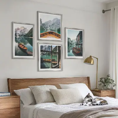 Komplet slika za spavaću sobu motiv planinskog jezera kod Lodza