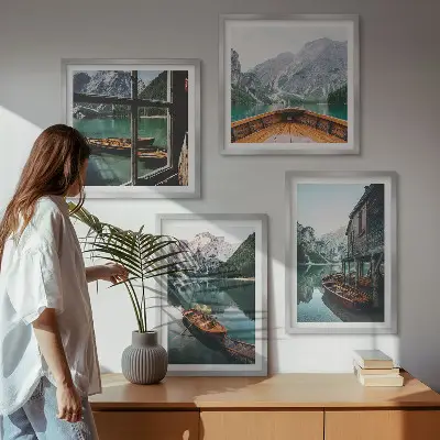 Komplet slika za spavaću sobu motiv planinskog jezera kod Lodza