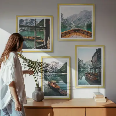 Komplet slika za spavaću sobu motiv planinskog jezera kod Lodza