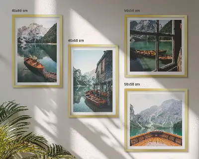 Komplet slika za spavaću sobu motiv planinskog jezera kod Lodza