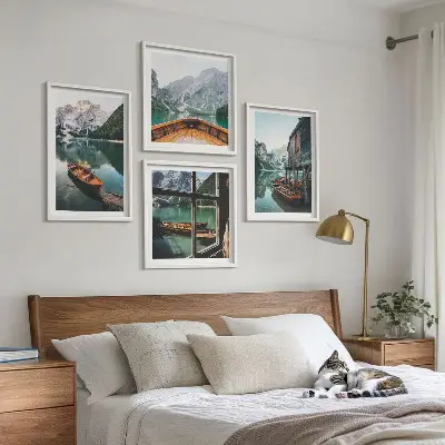 Komplet slika za spavaću sobu motiv planinskog jezera kod Lodza