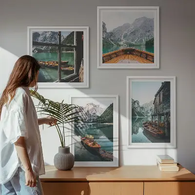Komplet slika za spavaću sobu motiv planinskog jezera kod Lodza