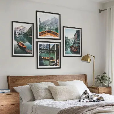 Komplet slika za spavaću sobu motiv planinskog jezera kod Lodza
