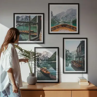 Komplet slika za spavaću sobu motiv planinskog jezera kod Lodza