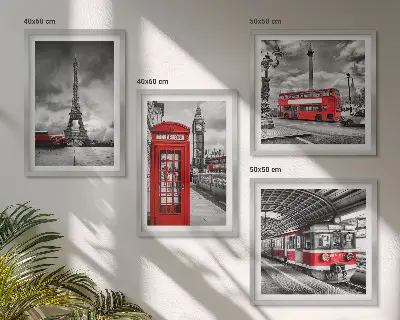 Dekorativni komplet zidnih slika s motivom londonske i pariške željeznice