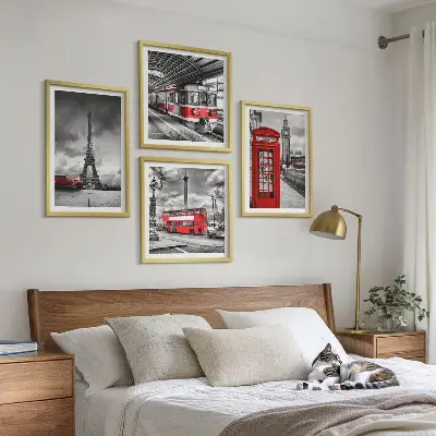 Dekorativni komplet zidnih slika s motivom londonske i pariške željeznice