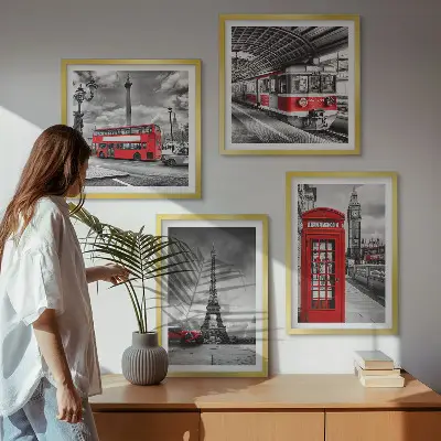 Dekorativni komplet zidnih slika s motivom londonske i pariške željeznice