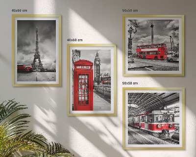 Dekorativni komplet slika za zid Kultni gradovi London Pariz željeznica