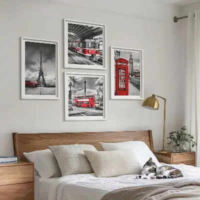 Dekorativni komplet zidnih slika s motivom londonske i pariške željeznice