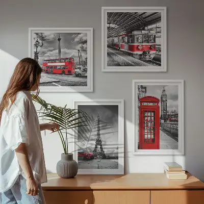 Dekorativni komplet zidnih slika s motivom londonske i pariške željeznice