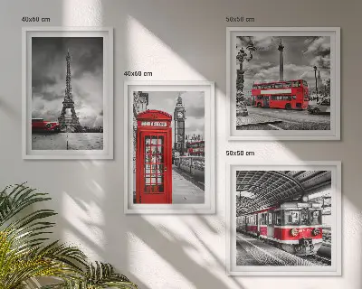 Dekorativni komplet zidnih slika s motivom londonske i pariške željeznice