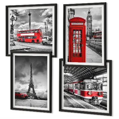 Dekorativni komplet zidnih slika s motivom londonske i pariške željeznice