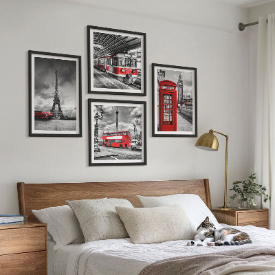 Dekorativni komplet slika za zid Kultni gradovi London Pariz željeznica